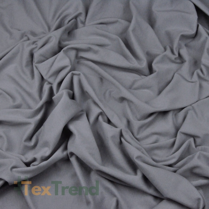 Einfarbiger Jersey-Stoff in Dunkelgrau  