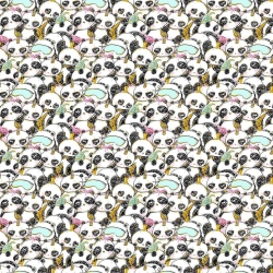 100% Baumwolle goldene schlafende Pandas auf weißem Hintergrund  