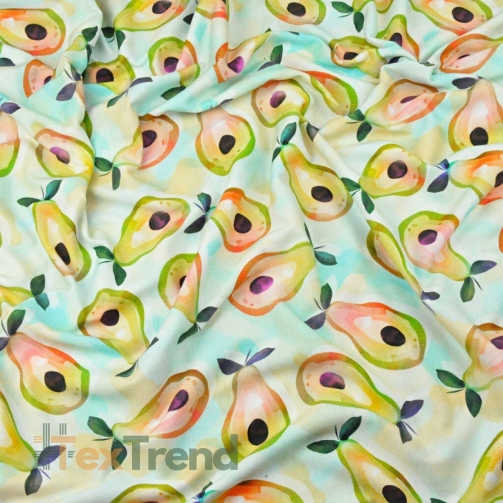 Jersey-Stoff digitaldruck - Avocado  
