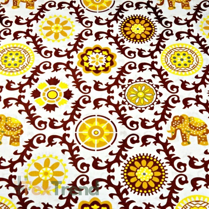 100% Baumwolle indisches braunes Blumenmuster  