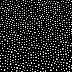 100% Baumwolle MINI weiße Sterne auf schwarzem Hintergrund  