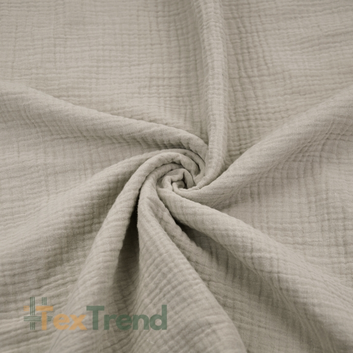 Baumwoll-Musselin double gauze grau-beige (Regentag)  