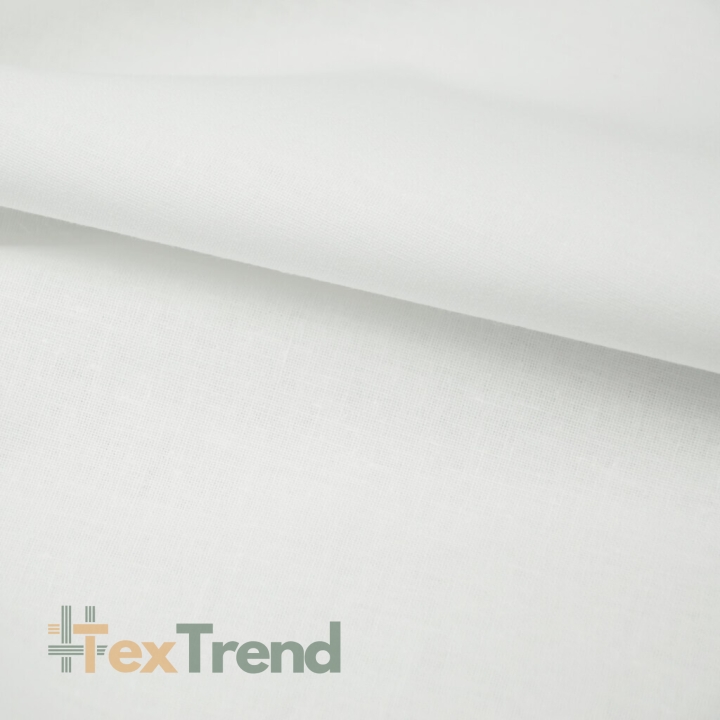 Baumwolle 100% einfarbig weiß - Rolle 100m  