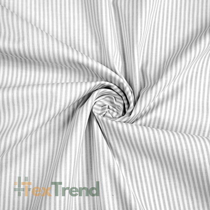 Baumwolle antibakteriell grau-weiße Streifen  