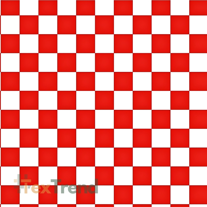 Baumwolle 100% Schachbrett 2cm weiß-rot  