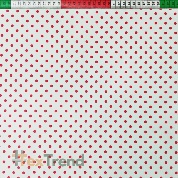 Elano Baumwolle rote Punkte auf weißem Hintergrund  
