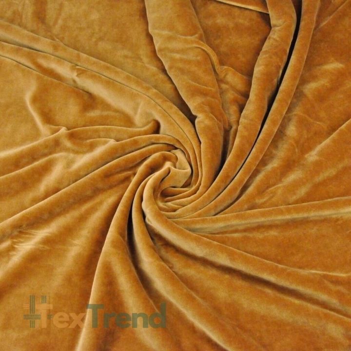 Baumwollvelours - karamellfarben  