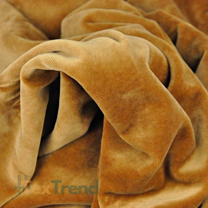 Baumwollvelours - karamellfarben  