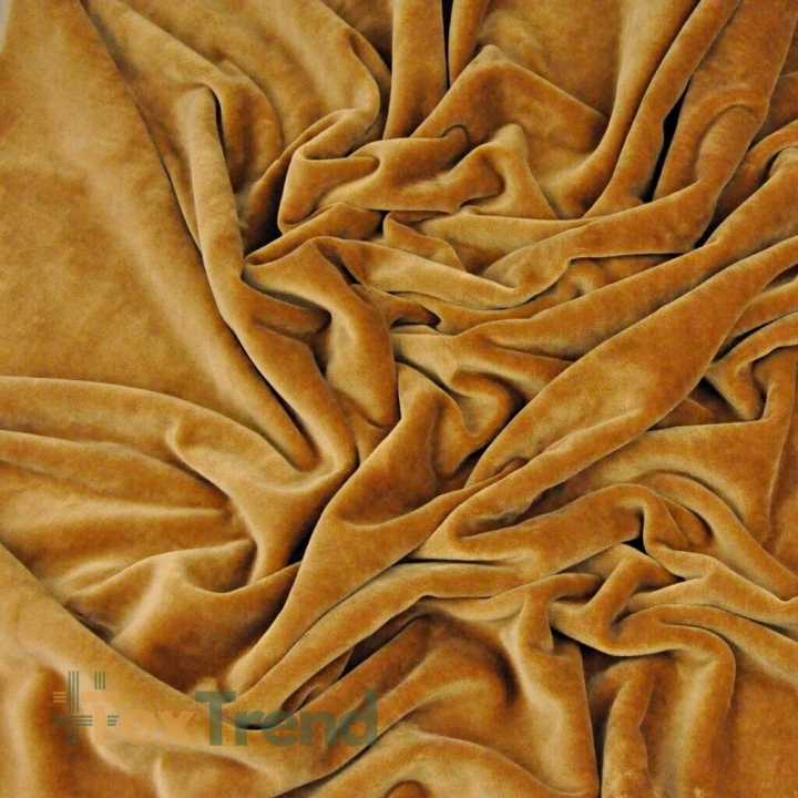 Baumwollvelours - karamellfarben  