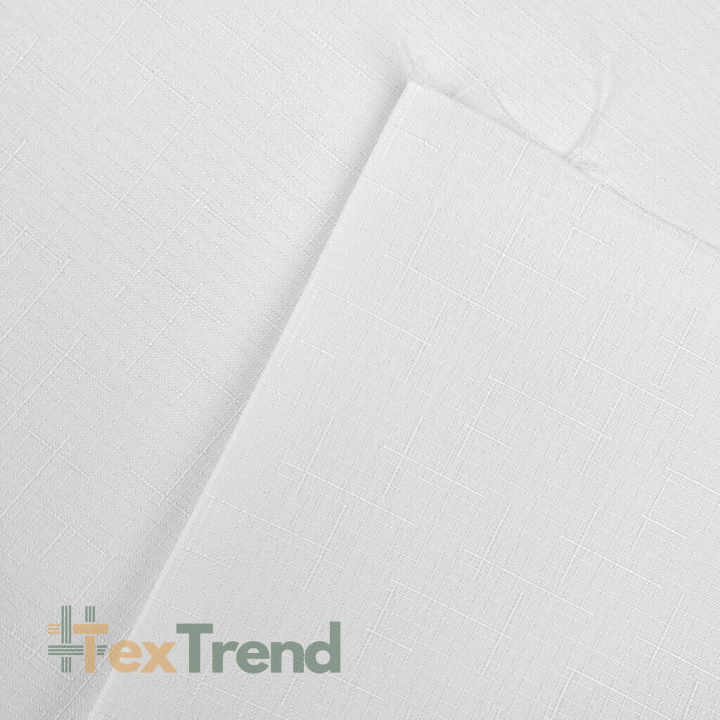 Tischdeckenstoff fleckenabweisend weiß - Leinenmuster  