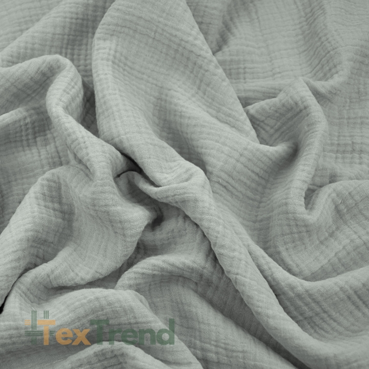 Baumwoll-Musselin Double Gauze hellgrau (Glacier Gray)  