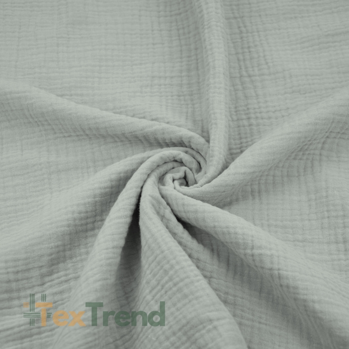 Baumwoll-Musselin Double Gauze hellgrau (Glacier Gray)  