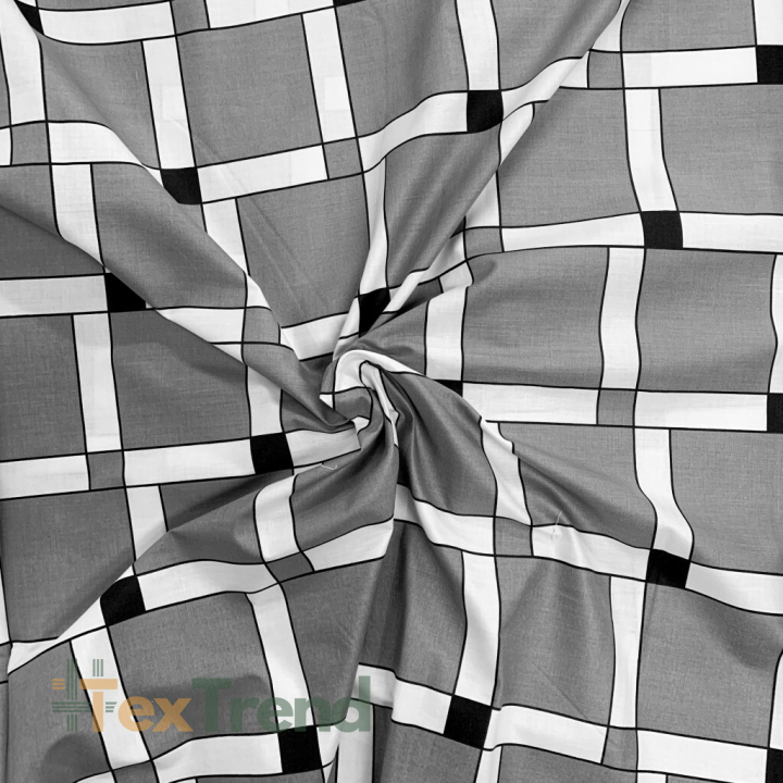 Baumwolle 100% Karomuster in Zigarettenpapier grau  