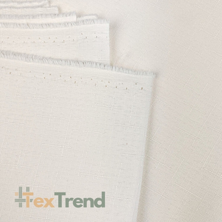 Tischdeckenstoff fleckenabweisend ecru - Leinenmuster  