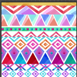 Jersey Stoff Digitaldruck ethnografisches Muster pastell  