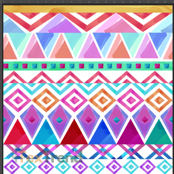 Jersey Stoff Digitaldruck ethnografisches Muster pastell  