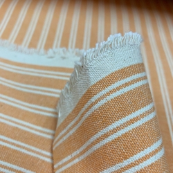 Dekostoff Baumwolle orange Streifen  