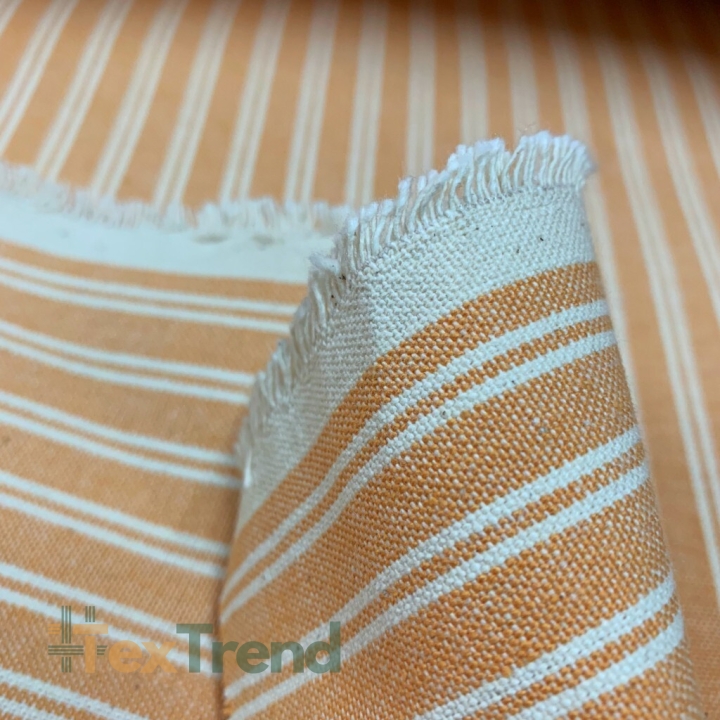 Dekostoff Baumwolle orange Streifen  