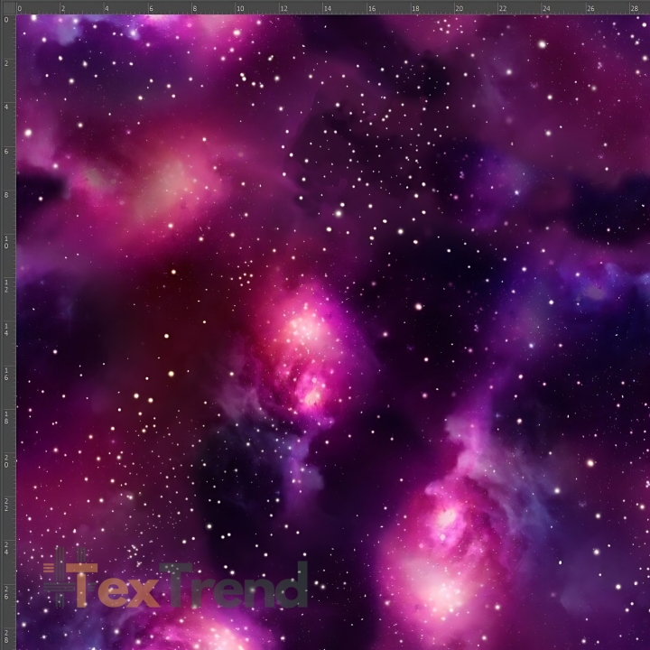 Jersey-Stoff Digitaldruck - rosa-lila Weltraum  