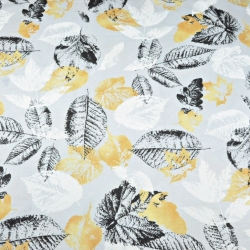 Baumwolle 100% Herbstblätter auf grauem Hintergrund  