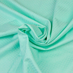 Baumwoll-Damast - mintfarben mit Quadraten  