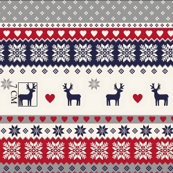 Baumwolle 100% Weihnachtsmuster skandinavisch navy-rot-grau  