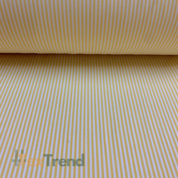 Dekostoff weiß-gelb Streifen  