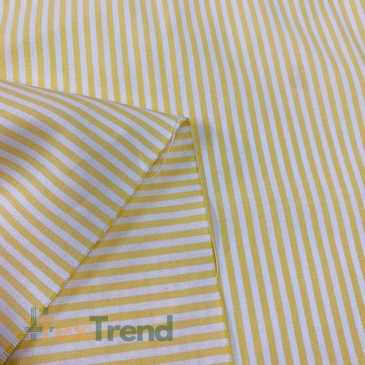 Dekostoff weiß-gelb Streifen  