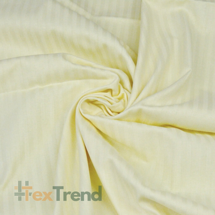 Baumwoll-Damast - ecru mit Streifen