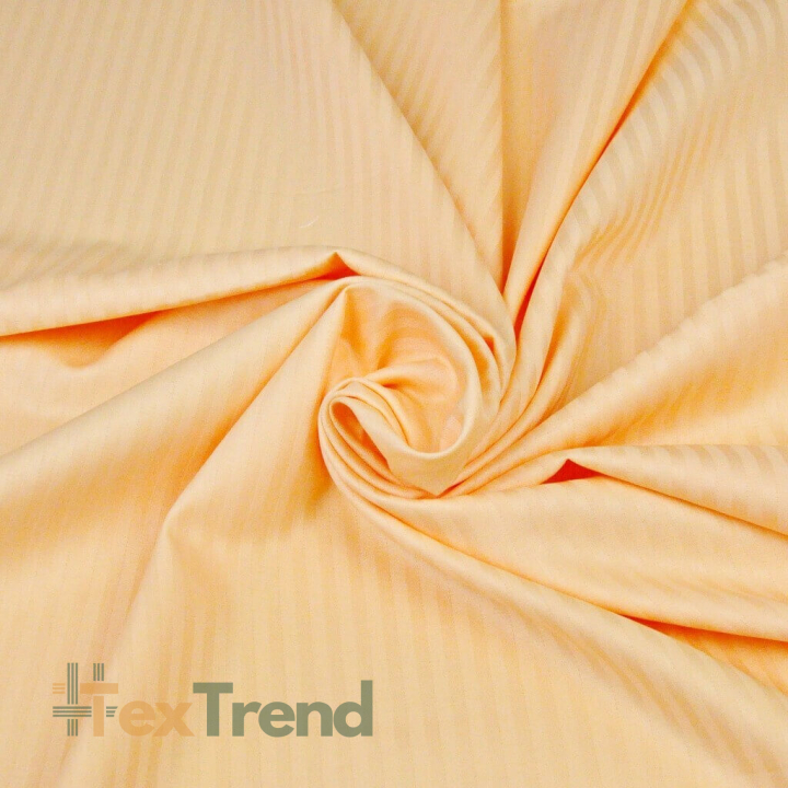 Baumwoll-Damast Pfirsich Streifen  