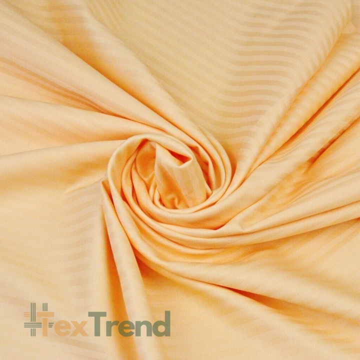 Baumwoll-Damast Pfirsich Streifen  