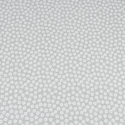 Baumwolle 100% MINI Kleeblätter weiß auf grauem Hintergrund  