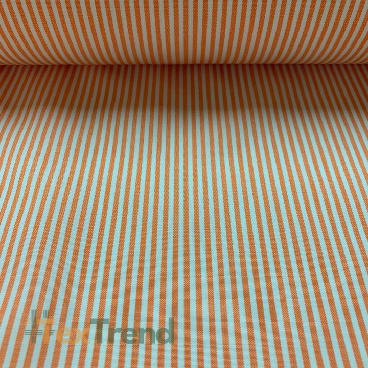 Dekostoff weiß-orange Streifen  