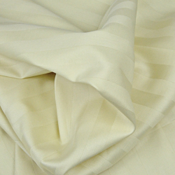 Baumwoll-Damast Ecru Streifen  