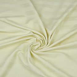 Baumwoll-Damast Ecru Streifen  