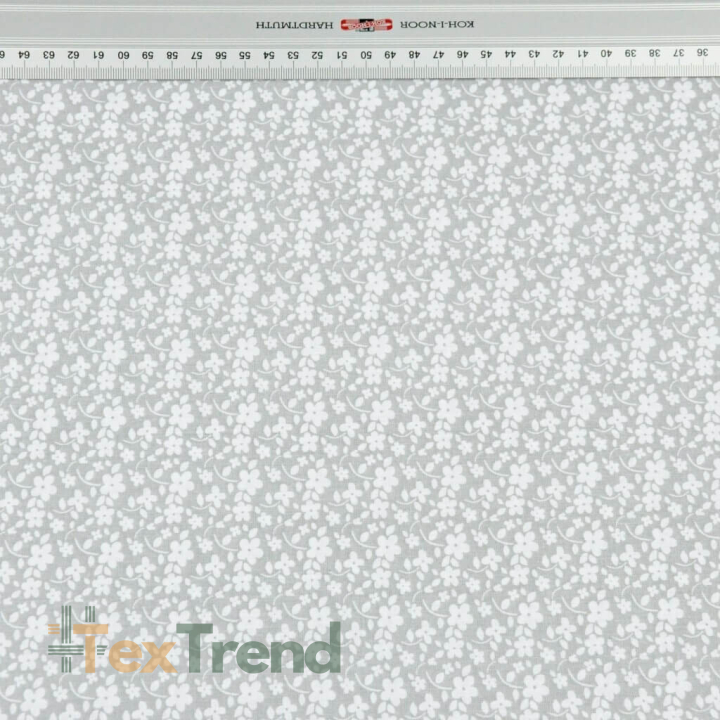 Baumwolle 100% MIDI Wiese weiß auf grauem Hintergrund  