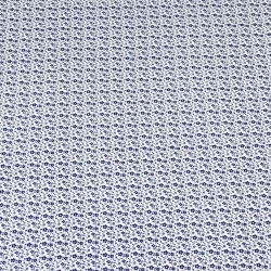 Baumwolle 100% MINI Wiese dunkelblau auf weißem Hintergrund  
