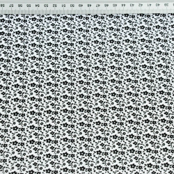 Baumwolle 100% MINI Wiese schwarz auf weißem Hintergrund  