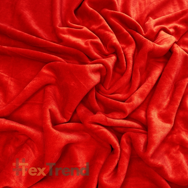 Baumwollvelours Bekleidungsstoff - rot  