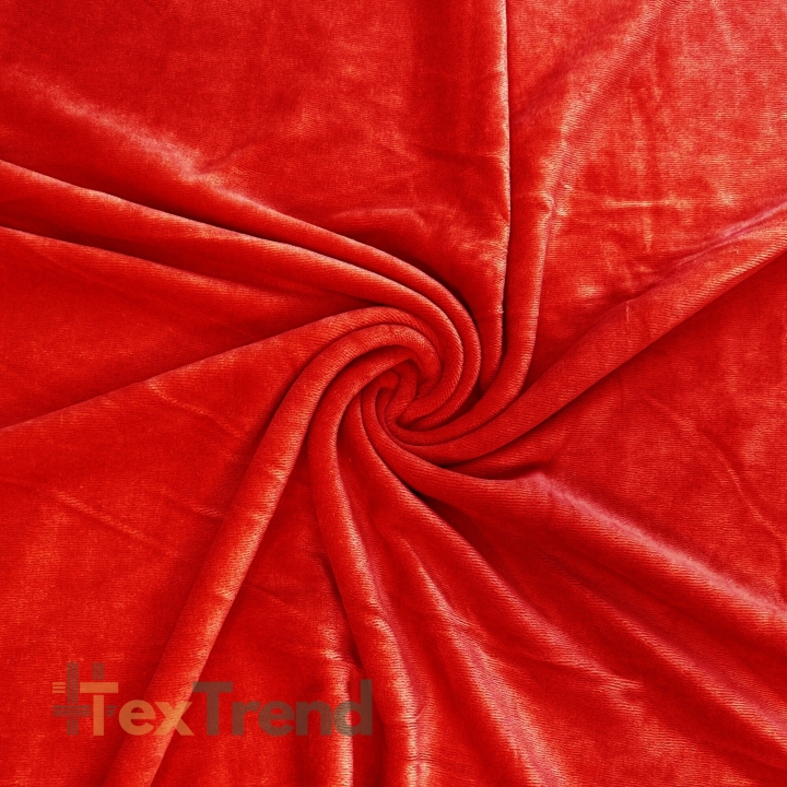 Baumwollvelours Bekleidungsstoff - rot  