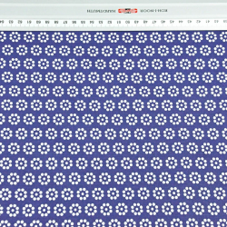 Baumwolle 100% MINI Blümchen Punkte weiß auf dunkelblauem Hintergrund  