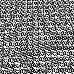 Baumwolle 100% MIDI Wiese weiß auf schwarzem Hintergrund  