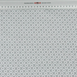 Baumwolle 100% MINI Kreise weiß auf grauem Hintergrund  