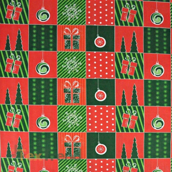 Baumwolle 100% Weihnachtsmuster Patchwork rot-grün  