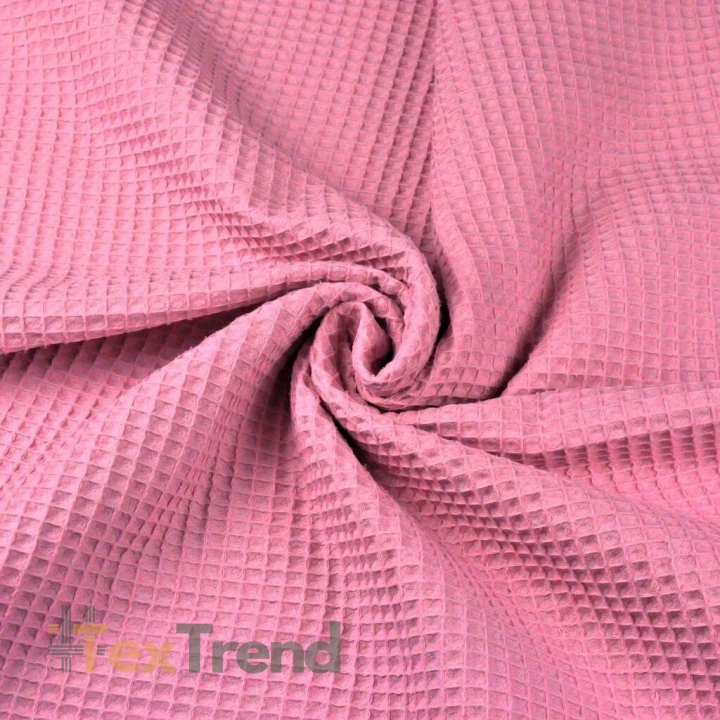Dünner Baumwoll-Waffelstoff rosa  