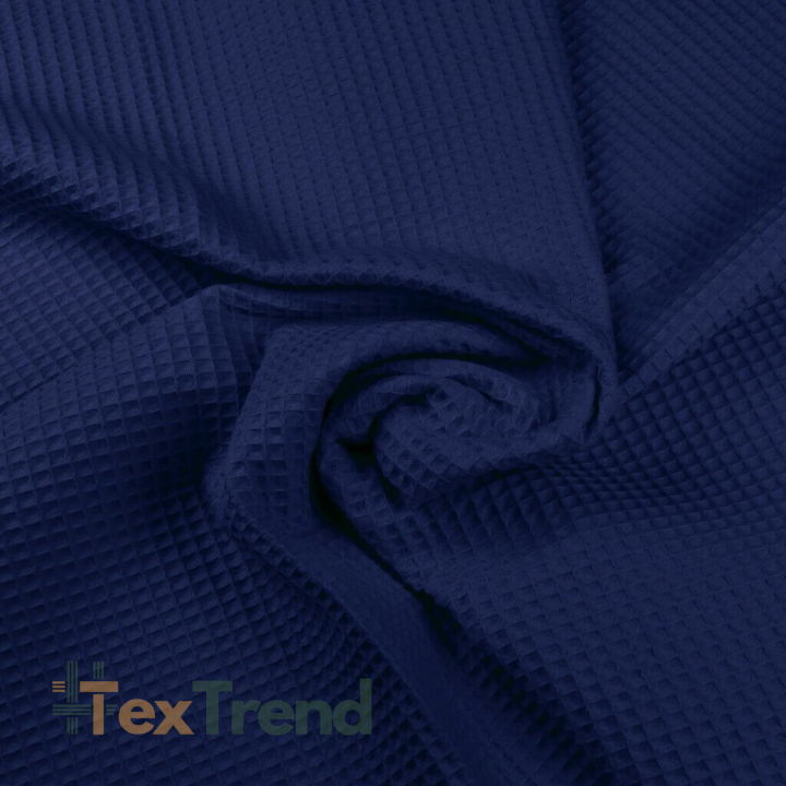Dünner Baumwoll-Waffelstoff dunkelblau  