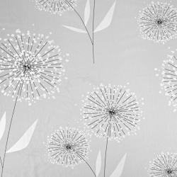 Baumwolle 100% Löwenzahn groß weiß auf grauem Hintergrund  