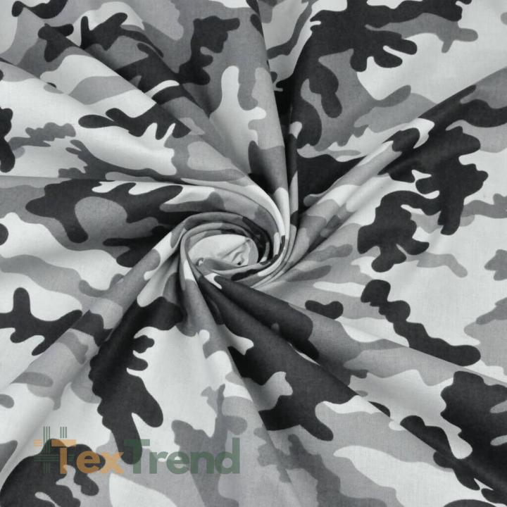 100% Baumwolle - MORO-Muster schwarz-grau-dunkelgrau  