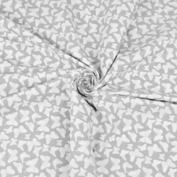 Baumwolle 100% MINI Schmetterlinge weiß auf grauem Hintergrund  