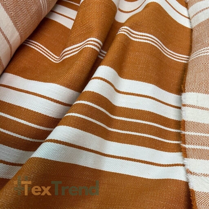 Dekostoff breite und schmale Streifen in orange und weiß  